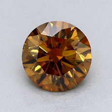 1,14 Diamant taille ronde Orange aux nuances brunes et jaunes foncé de xx carat