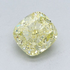 Diamant taille coussin : jaune 1,74 carats