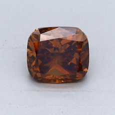 1.04-Carat Deep Brown Orange Cushion Cut Diamond