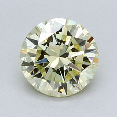 1.33-Carat Light Yellow Round Cut Diamond