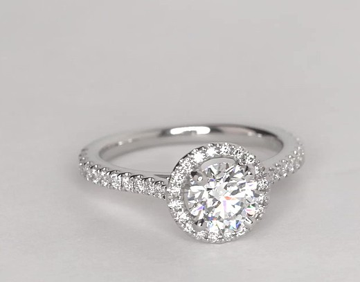Floating Halo Diamond Engagement Ring in 14k White Gold (1/3 ct. tw ...