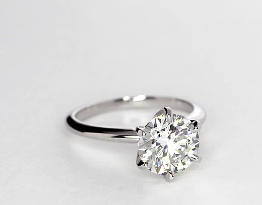 2.09 Carat Diamond Classic Six-Prong Solitaire Engagement Ring ...