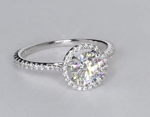1.2 Carat Diamond Floating Halo Diamond Engagement Ring | Recently ...