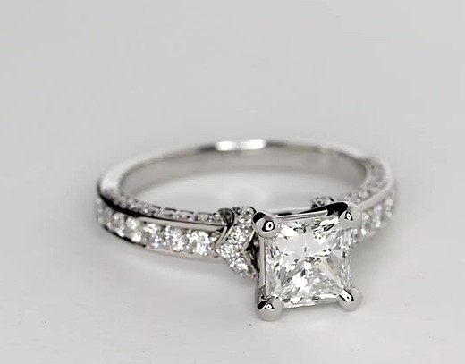 Blue Nile Studio Imperial Micropavé Diamond Engagement Ring in Platinum ...