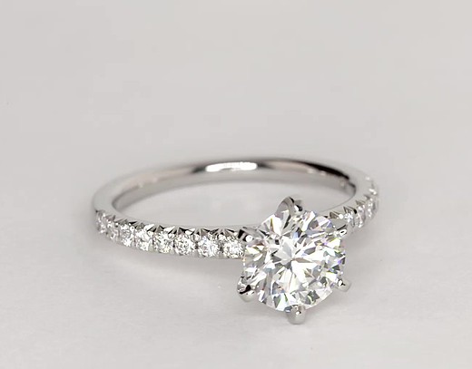 1.5 Carat Diamond French Pavé Diamond Engagement Ring | Recently ...