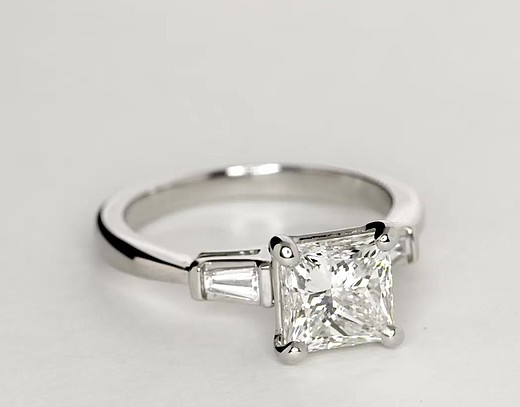 1.51 Carat Diamond Tapered Baguette Diamond Engagement Ring | Recently ...