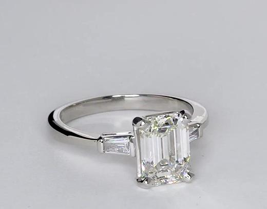2.12 Carat Diamond Tapered Baguette Diamond Engagement Ring | Recently ...