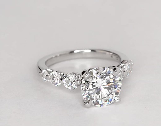 Floating Diamond Engagement Ring in Platinum (3/4 ct. tw.) | Blue Nile