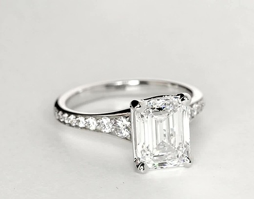Graduated Diamond Engagement Ring in 14k White Gold (1/3 ct. tw ...