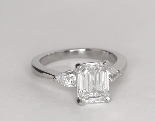 Classic Pear Shaped Diamond Engagement Ring in Platinum for Larger ...