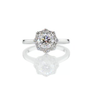 ZAC Zac Posen Floral Halo Diamond Engagement Ring in 14k White Gold