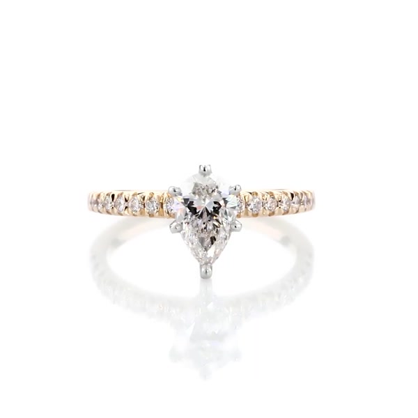 0.91 Carat French Pavé Diamond Engagement Ring