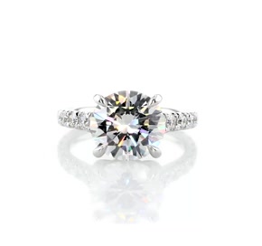 The Gallery Collection Cathedral Pave Diamond Engagement Ring in Platinum