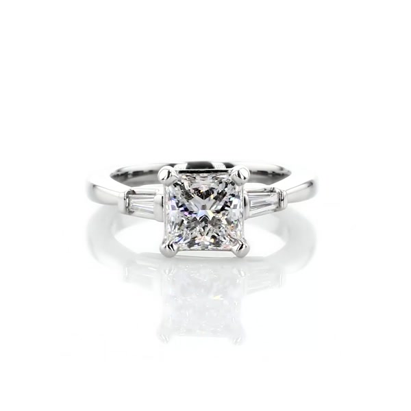 1.51 Carat Tapered Baguette Diamond Engagement Ring