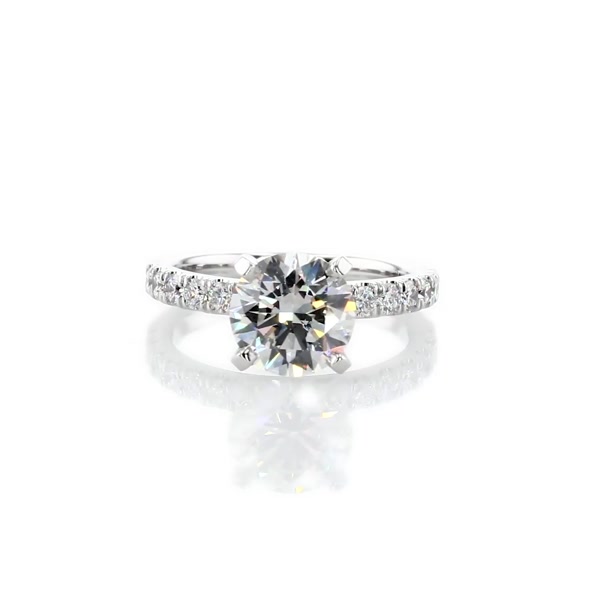 1.82 Carat Scalloped Pavé Diamond Engagement Ring