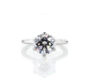 Petite Nouveau Six Claw Solitaire Engagement Ring in Platinum 