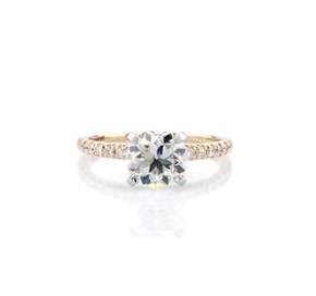 French Pave Diamond Engagement Ring in 14k Yellow Gold (1/4 ct. tw.)