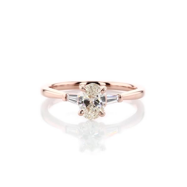 0.72 Carat Tapered Baguette Diamond Engagement Ring