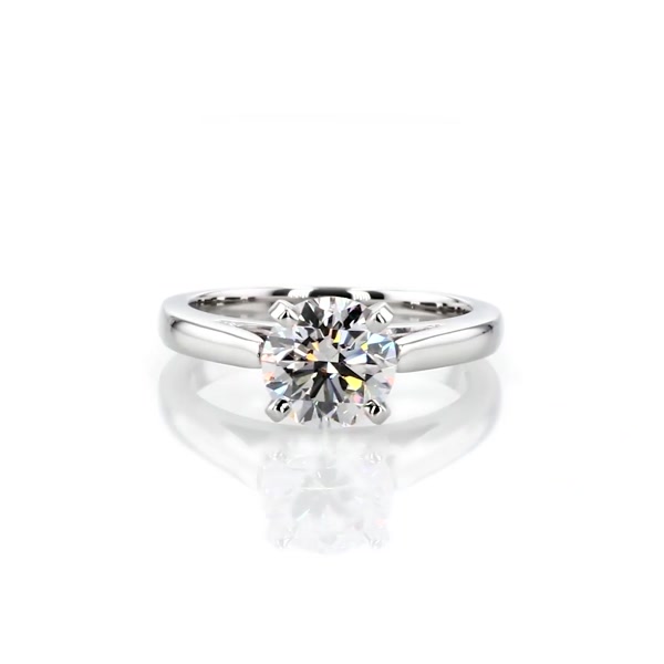 1.7 Carat Tapered Cathedral Solitaire Engagement Ring