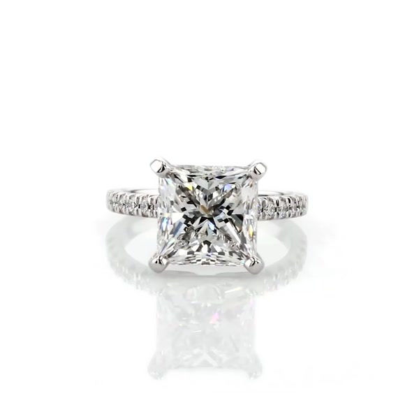 5.01 Carat French Pavé Diamond Engagement Ring