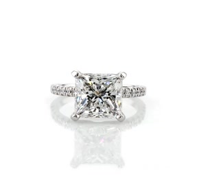 French Pave Diamond Engagement Ring in Platinum (1/4 ct. tw.)