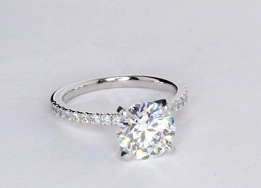 2.22 Carat Diamond Petite Pavé Diamond Engagement Ring | Recently ...