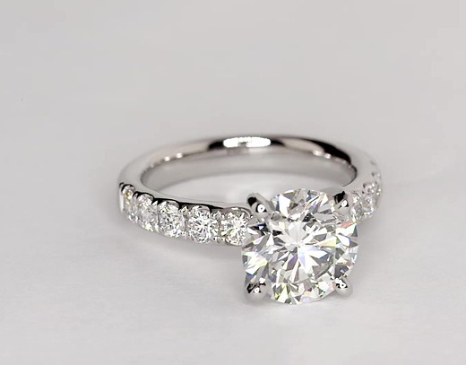 Riviera Pavé Diamond Engagement Ring in Platinum (3/4 ct. tw.) | Blue Nile