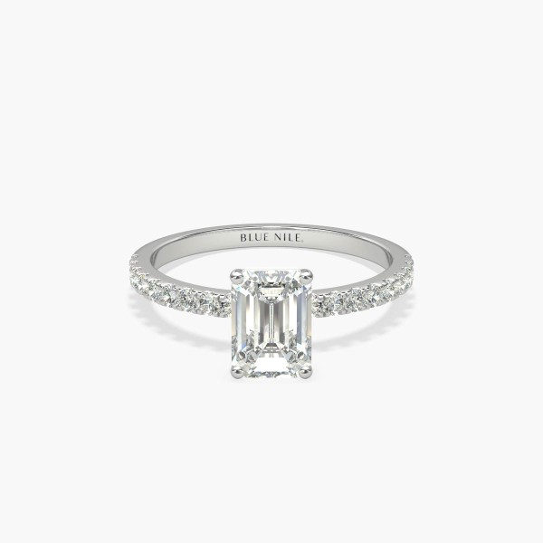 Petite Pavé Diamond Engagement Ring in 14k White Gold (0.24 ct. tw.)