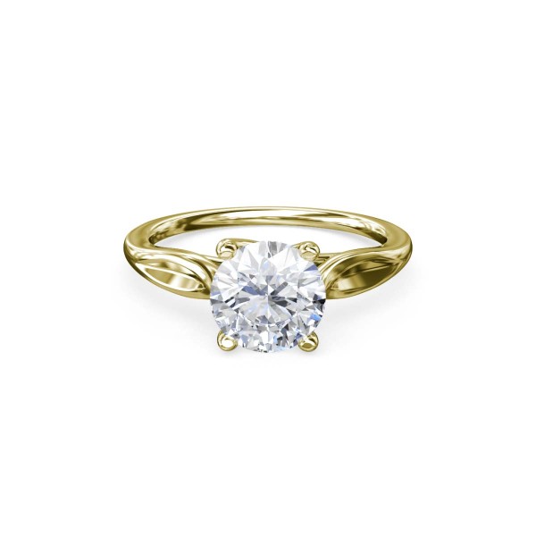 Leaf Solitaire Engagement Ring in 14k Yellow Gold | Blue Nile