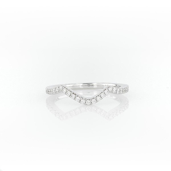 14k 白金扭紋鑽石戒指（1/6 克拉總重量）