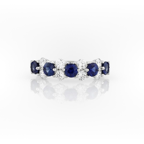 Sapphire and Diamond Garland Ring in Platinum (7/8 ct. tw.)