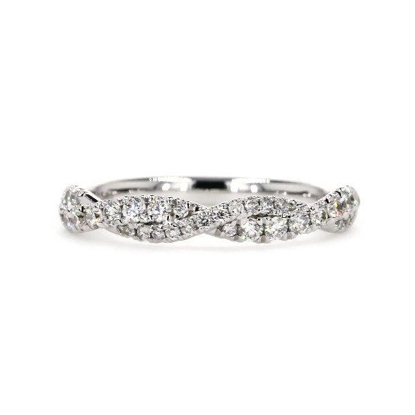 Overlapping Twist Diamond Ring in 14k White Gold (0.31 ct. tw.)