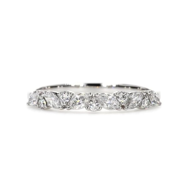 Angled Marquise Cluster Ring in 14k White Gold (1/3 ct. tw.)