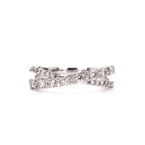 Crossover Pavé Diamond Band in 14k White Gold (0.46 ct. tw.)