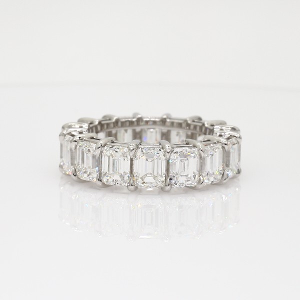 Emerald Cut Diamond Eternity Ring in Platinum (9 ct. tw.) | Blue Nile
