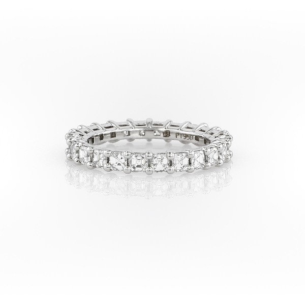 Asscher Shape Diamond Eternity Ring in Platinum (2.0 ct. tw.)