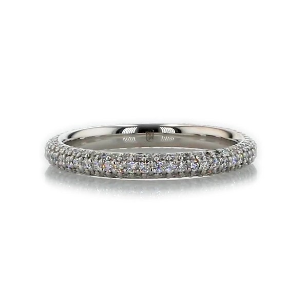 The Gallery Collection™ Rolled Pavé Diamond Eternity Ring in Platinum (5/8 ct. tw.)