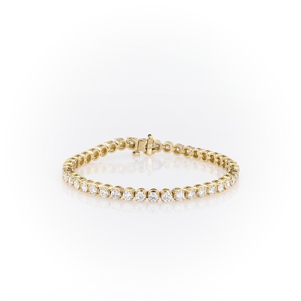 Bracelet tennis diamants en or jaune 18 carats(7 carats, poids total)
