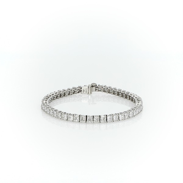Blue Nile Signature Ideal Princess Cut Diamond Tennis Bracelet in Platinum (9.96 ct. tw.)