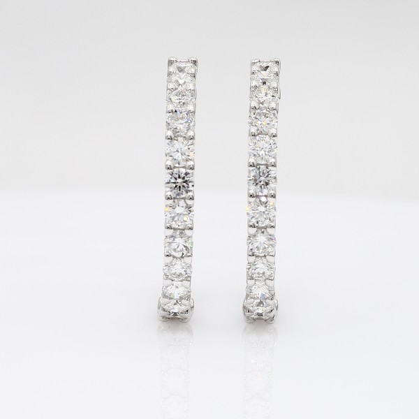 Diamond Eternity Hoop Earrings in 14k White Gold (3 1/2 ct. tw.)