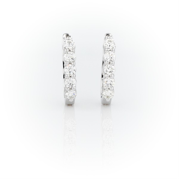 Diamond Hoop Earrings in 18k White Gold (3/4 ct. tw.)