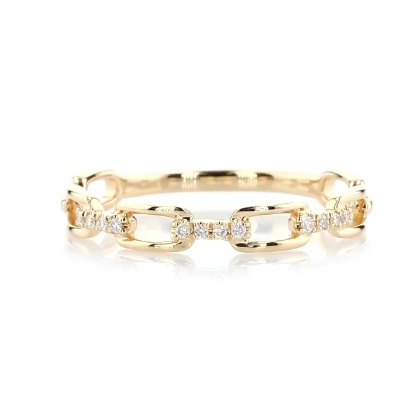 Diamond Link Fashion Ring in 14k White Gold