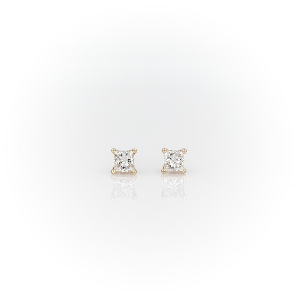 14k Yellow Gold Four-Claw Princess Diamond Stud Earrings (0.23 ct. tw.)