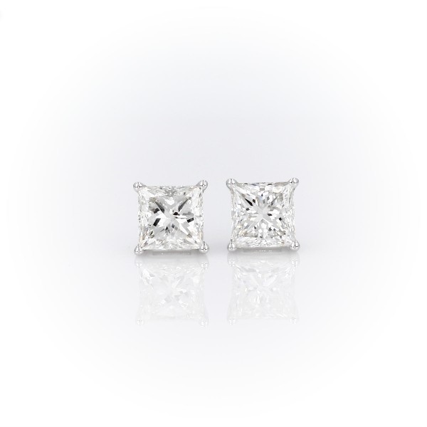 Princess-Cut Diamond Earrings in 14k White Gold (2.95 ct. tw.)