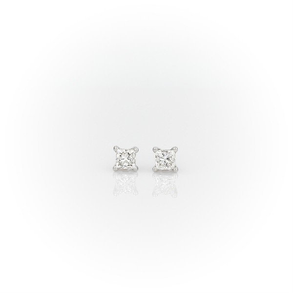 Platinum Four-Claw Princess Diamond Stud Earrings (0.30 ct. tw.)