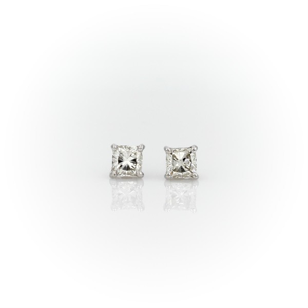 Cushion Diamond Stud Earrings in 14k White Gold (0.72 ct. tw.)