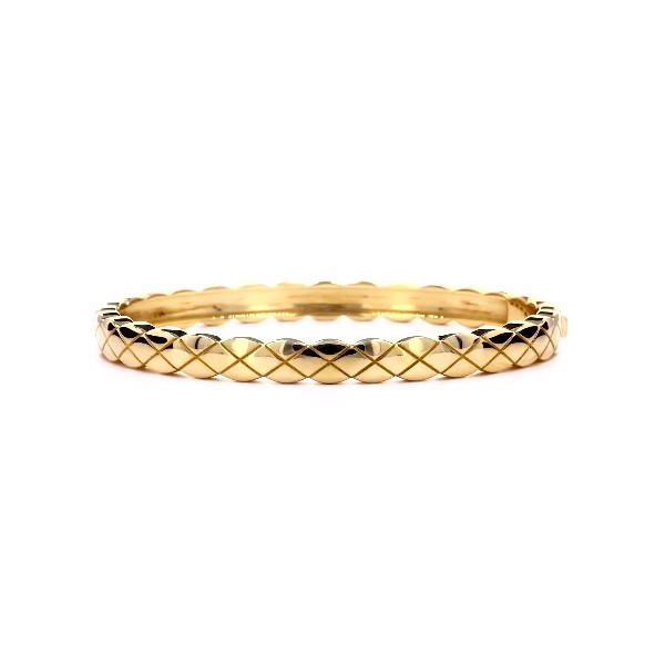 Quilted Bangle in 14k Yellow Gold (6.3 mm)