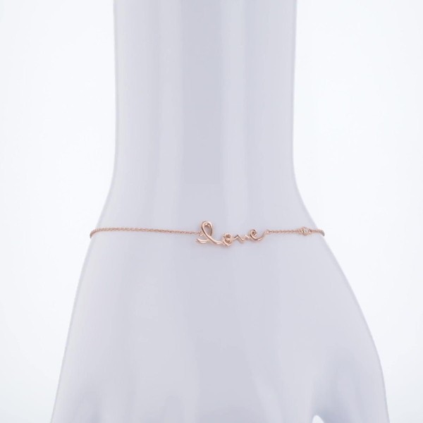 7" Love Bracelet in 14k Rose Gold (1 mm)