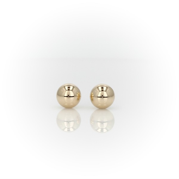 Bead Ball Stud Earrings in 14k Yellow Gold (6mm)