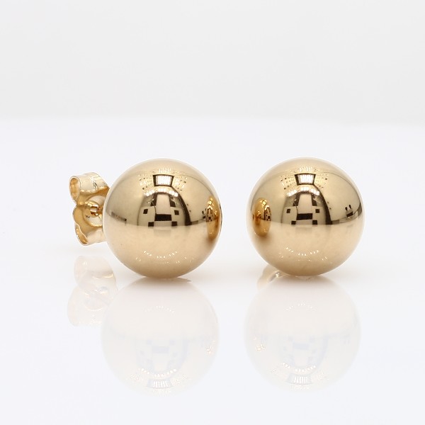 Bead Ball Stud Earrings In 14k Yellow Gold 10mm Blue Nile